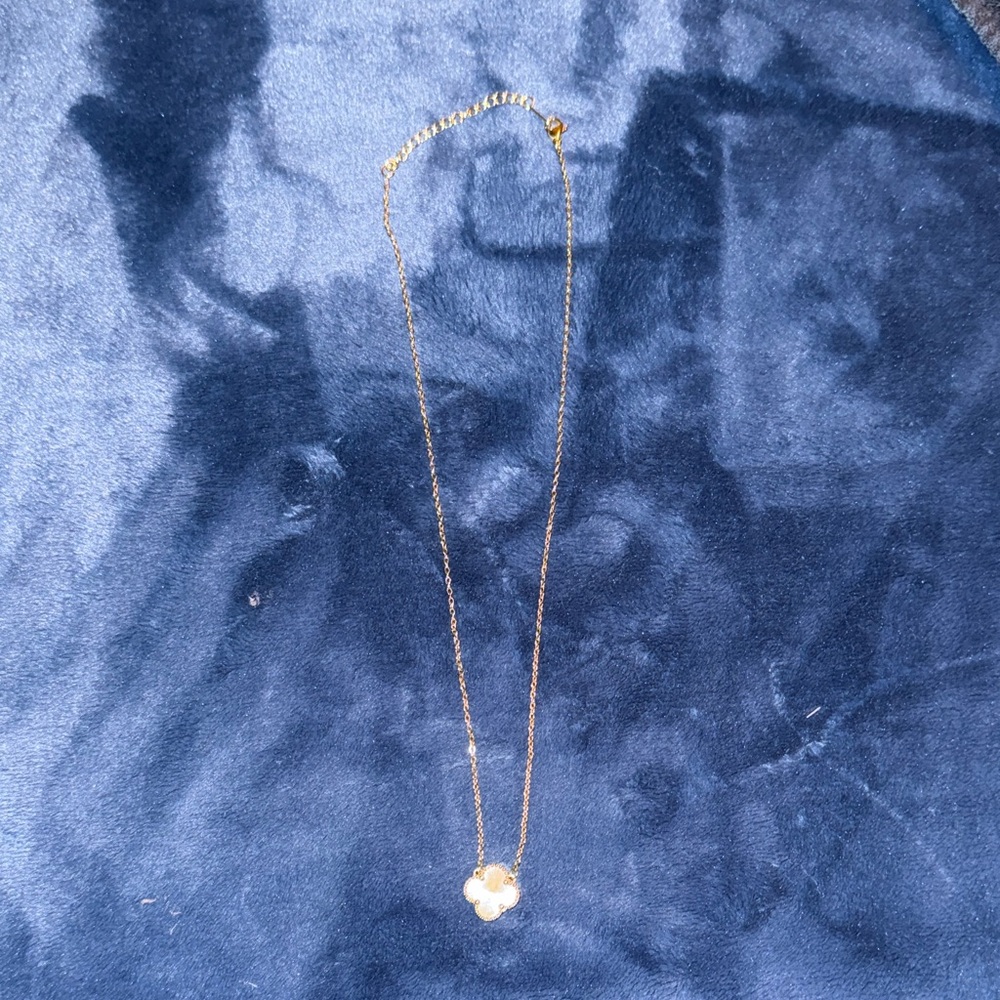 Designer inspired gold clover Necklace